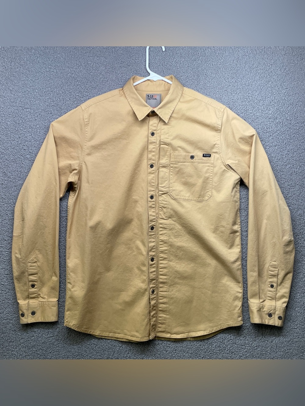 5.11 Tactical Legend Long Sleeve Shirt Mens Medium Yellow Snap Up Heavy Canvas